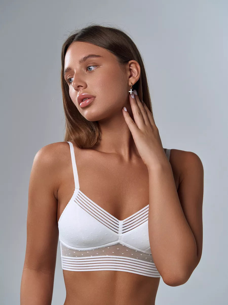 Soutien-gorge Plongeant Sans Armatures & Dentelle - Éléonore