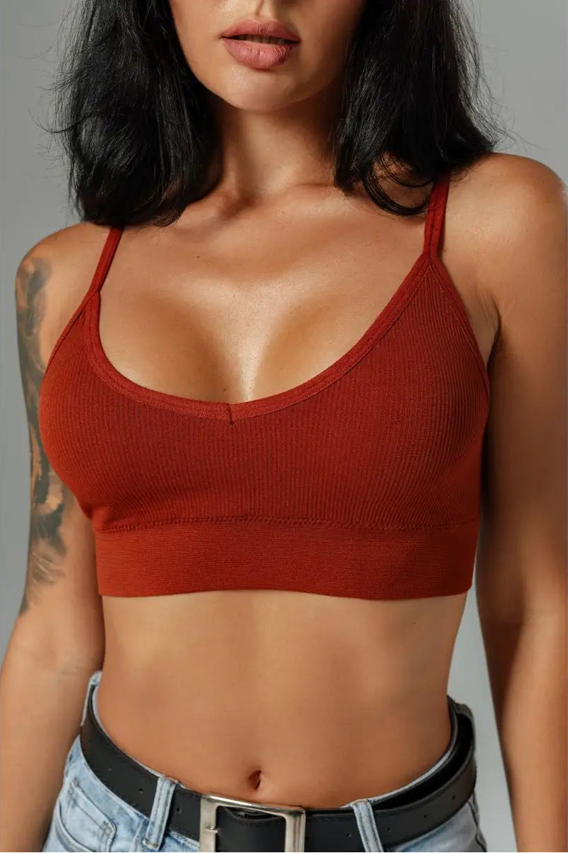 Brassière Côtelée & Décolleté V - Salomé