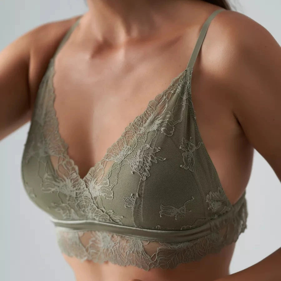 Soutien-gorge Triangle en Dentelle & Doublure Soie - Cléo