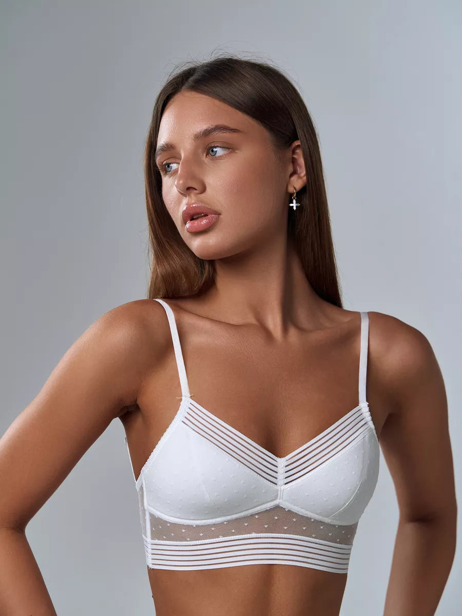 Soutien-gorge Plongeant Sans Armatures & Dentelle - Éléonore