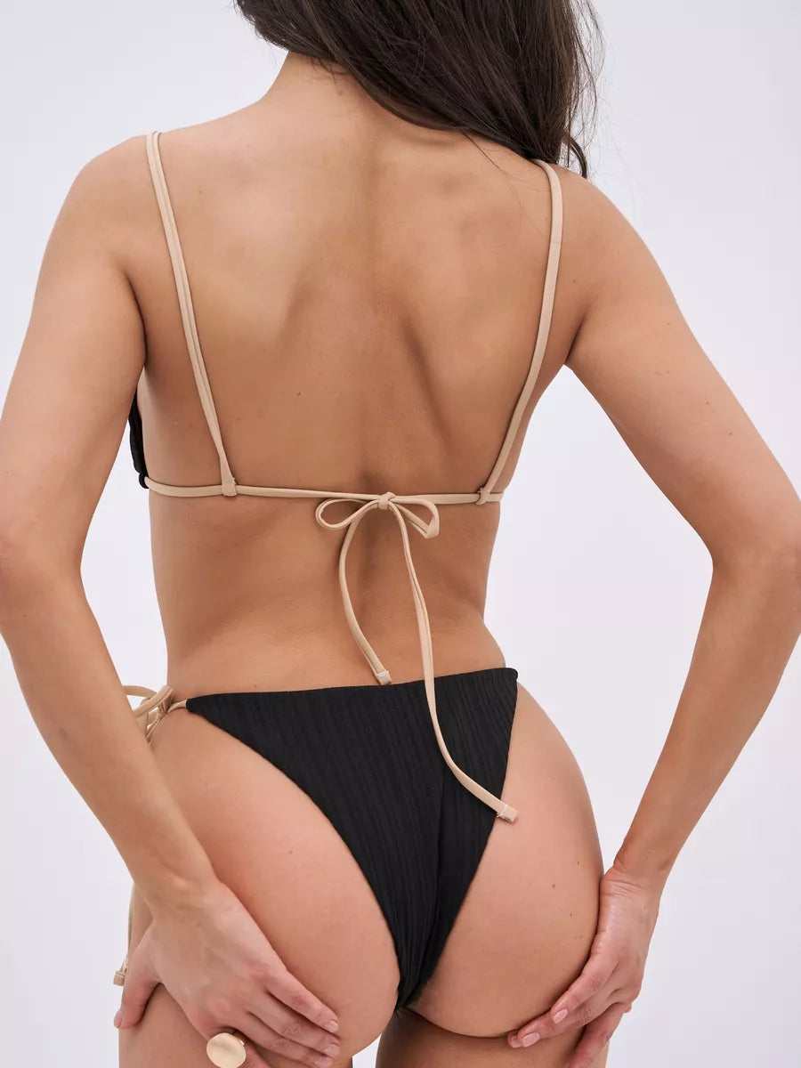 Bikini Triangle Côtelé & Anneaux Écaille - Gaïa