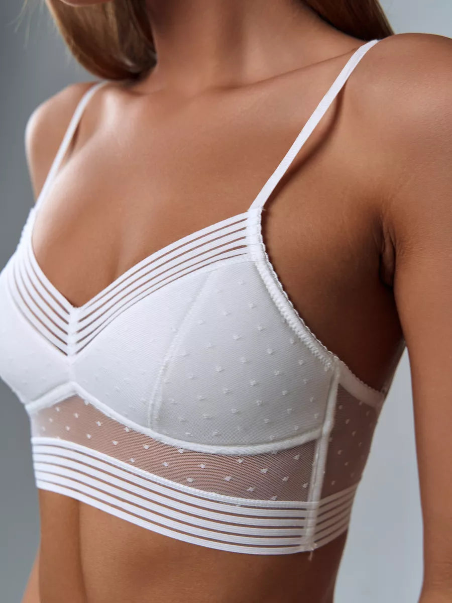 Soutien-gorge Plongeant Sans Armatures & Dentelle - Éléonore