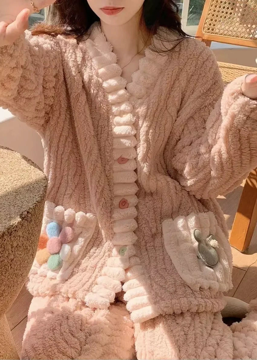 Pyjama Cardigan Doux - Guimauve